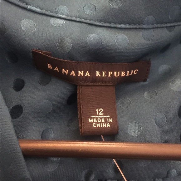 🎄Banana Republic Silk Teal Short Sleeve, Polka Dot Dress Sz 12 NWT! - Picture 10 of 13